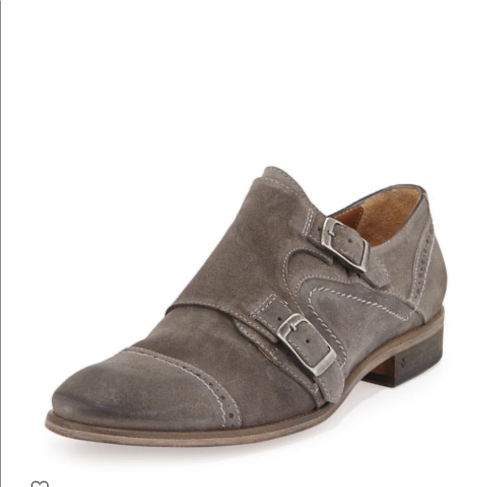John Varvatos Double Strap Suede Shoe